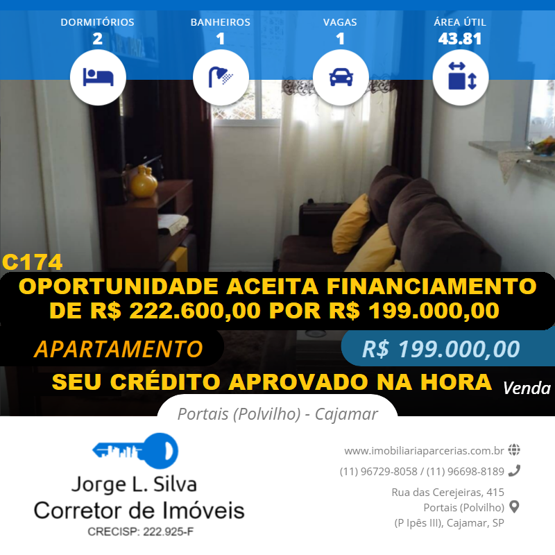 #251 - Apartamento para Venda em Cajamar - SP
