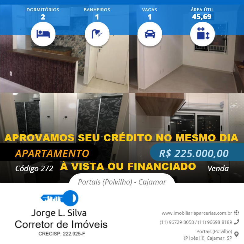 #272 - Apartamento para Venda em Cajamar - SP