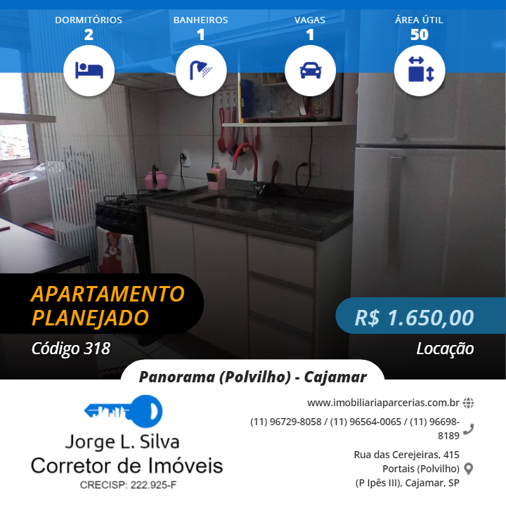 #318 - Apartamento para Locação em Cajamar - SP