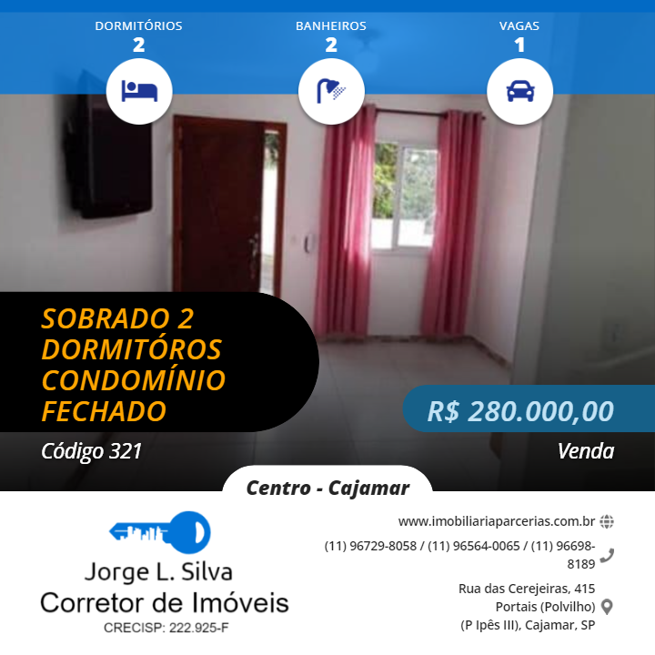 #321 - Casa para Venda em Cajamar - SP